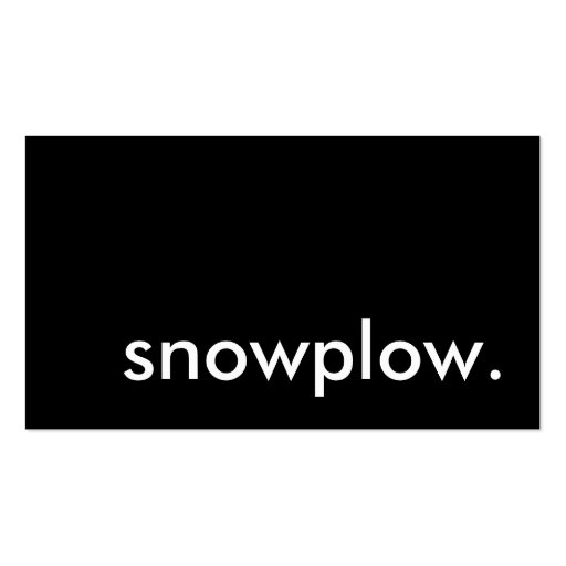 snowplow. business card template