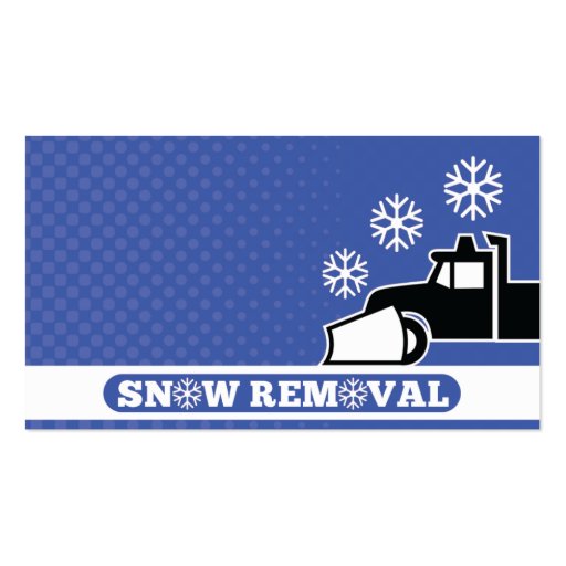 snowplow snow removal service business card (front side)