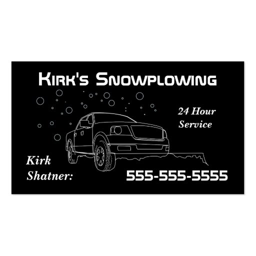 Snowplowing Business Card (front side)