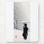 Snowscape and Japanese Geisha Mousepads