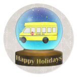 Snowsglobe school bus Christmas Gifts Stickers