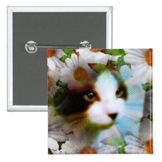 snowshoe canvass kitty 2 inch square button