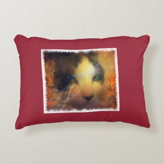 snowshoe full of warmth kitty accent pillow