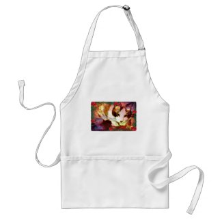 snowshoe kitty in the red roses adult apron