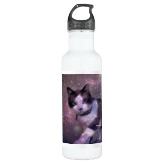 snowshoe kitty in the stars 24oz water bottle