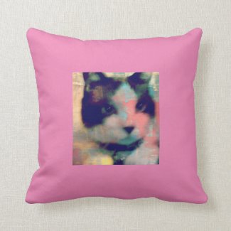 snowshoe paint party kitty pillow
