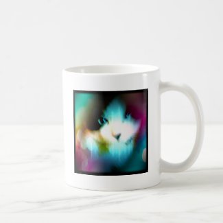 snowshoe rainbow kitty classic white coffee mug