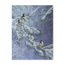 "Snowstorm Chickadees" Postcard