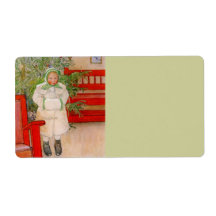 Snowsuit and Muff Swedish Christmas Child Personalized Shipping Labels