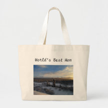 Snowy Afternoon; Happy Mother's Day Canvas Bags