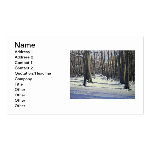 Snowy Afternoon Oil Landscape Painting Business Card Template