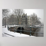 Snowy Amsterdam in the Netherlands in winter Print