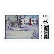 Snowy Back Yard- stamps