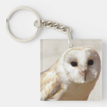 Snowy Barn Owl  Acrylic Keychain