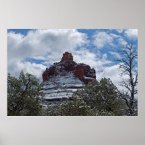 Snowy Bell Rock in Sedona 2827 Poster