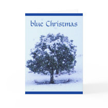 Snowy Blue Christmas - Across the Miles Greeting Card