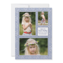 Snowy Blue - Photo Holiday Card Custom Announcements