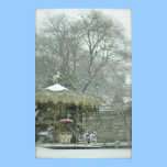 Snowy carousel Paris posters