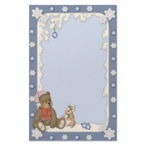 Snowy Christmas Bear & Bunny stationery by Spice Snowy Christmas Bear & Bunny stationery