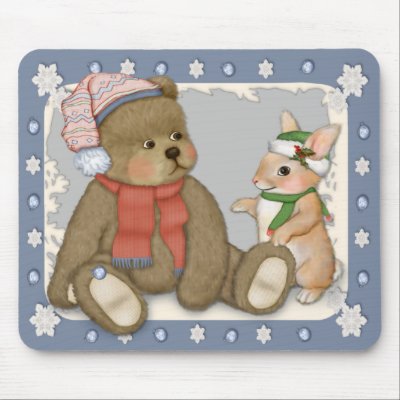 Snowy Christmas mousepads