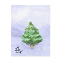 Snowy Christmas Tree Postcard