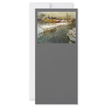 Snowy Cottage by a Canal Customized Rack Card