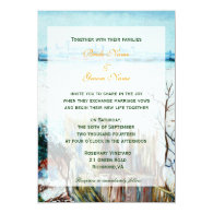 Snowy country winter wedding invitation invite