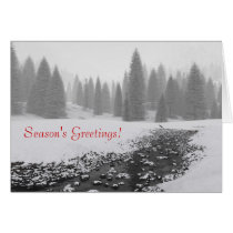 blue christmas, holiday, christmas tree, snow, forest, pines, Card with custom graphic design