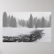 snowy, creek, Poster with custom graphic design