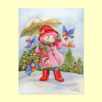 Snowy day Bluebird Afternoon postcards
