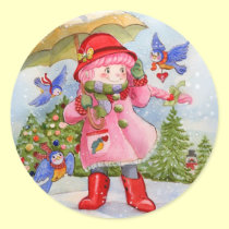 Snowy day Bluebird Afternoon stickers