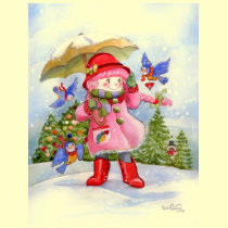 Snowy day Bluebird Afternoon t-shirts