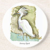 Snowy Egret coaster coasters