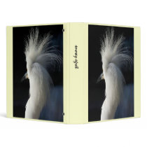 Snowy Egret Hairdo Avery Binder