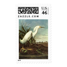 Snowy Egret, John James Audubon Postage