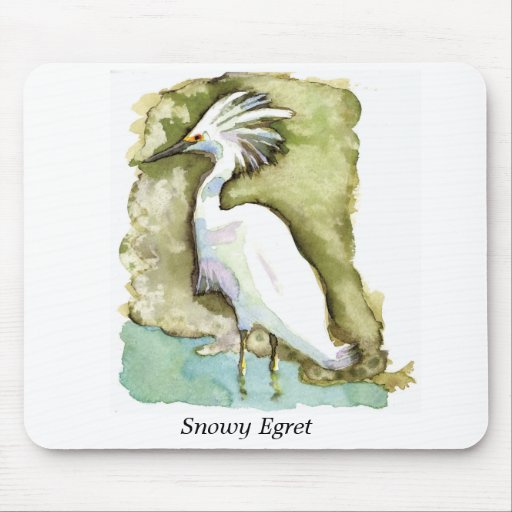 Snowy Egret mouse pad