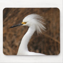Snowy Egret mousepads by wildlifezoo Snowy Egret mousepads