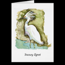Snowy Egret note card cards