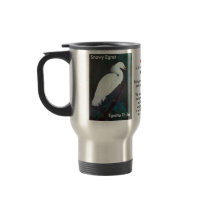 Snowy Egret Stainless Travel Mug w/ Fun Facts