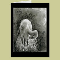 Snowy Egret - water bird Note Card cards