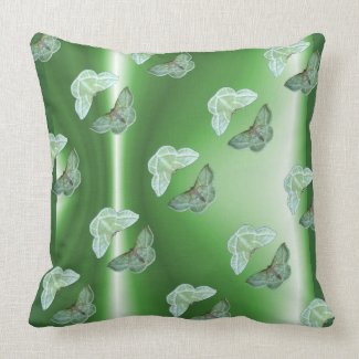 Snowy Emerald Moth ~ Pillow