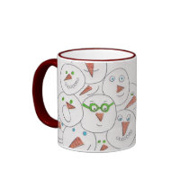 snowy faces, mugs by KatAnnette snowy faces, mugs