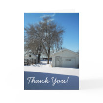 Snowy Farm Thank You Template Greeting Cards