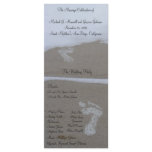 Snowy Footprints Wedding Program Custom Rack Card
