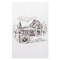 Snowy House stationery by BrandyHouse Snowy House stationery