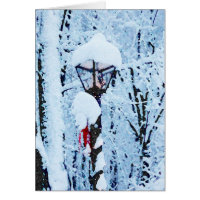 Snowy Lamp Post Christmas Card