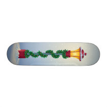 Snowy Lamp Post Skate Board
