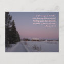 Snowy Landscape with a Bible Verse postcard