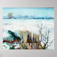 Snowy Landscape with Arles in the Background Posters