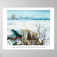Snowy Landscape with Arles in the Background Print